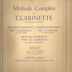 A. MAGNANI -METHODE COMPLETE DE CLARINETTE EN DEUX VOLUMES 2° VOLUME -.