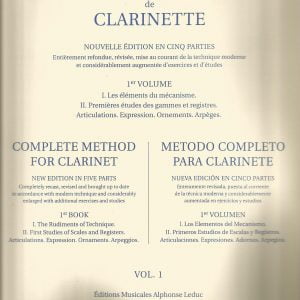 H. KLOSE’ -METHODE COMPLETE DE CLARINETTE VOL°1.