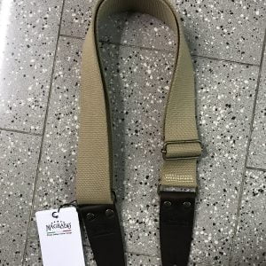 TRACOLLA MAGRABO’ STRIPE SC ENTRY BEIGE 5 CM TERMINALI MARRONE SCURO, FIBBIA OTTONE ANTICO 230.111M