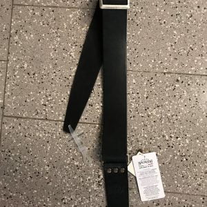 TRACOLLA MAGRABO’ Stripe SC Vintage Grigio Scuro fibbia Recta finitura Argento  antico, in Vera Pelle Conciata al Vegetale in ToscanA 250.117M