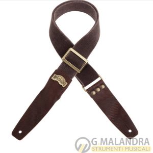 MAGRABO’ Stripe SC Cotton Washed Marrone 5 cm terminali Twinkle Marrone Scuro, fibbia Recta Ottone