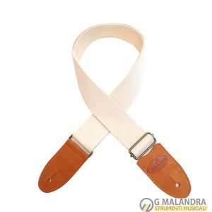 Tracolla per chitarra/basso in cotone con terminali in vera pelle scamosciata