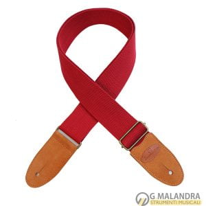 Tracolla per chitarra/basso in cotone con terminali in vera pelle