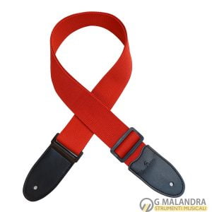 Tracolla per chitarra / basso in poliestere con terminali in pelle artificiale