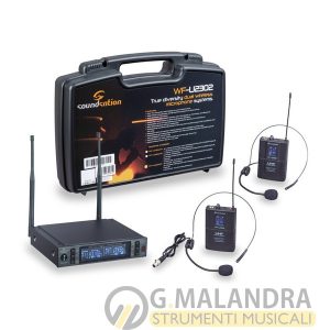 SOUNDSATION WF-U2302PP Radiomicrofono 2 trasmettitori tascabili più archetti 630-660MHz True Diversity