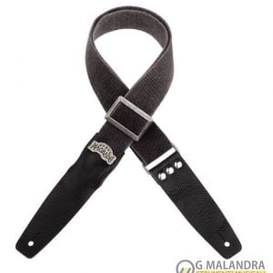 TRACOLLA MAGRABO’ mod. Stripe SC Cotton Washed Nero 5 cm terminali Twinkle Nero, fibbia Recta Argento