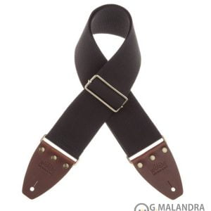 TRACOLLA MAGRABO’ mod. Stripe SC Entry Nero 8 cm terminali Marrone fibbia Ottone