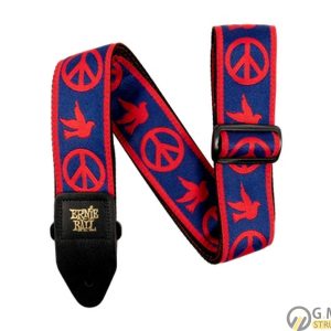 ERNIE BALL – 4698 TRACOLLA RED AND BLUE PEACE LOVE DOVE JACQUARD