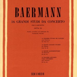BAERMANN 16 GRANDI STUDI DA CONCERTO PER CLARINETTO