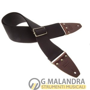 TRACOLLA MAGRABO’ mod. Stripe SC Entry Nero 8 cm terminali Marrone fibbia Ottone 230.331M